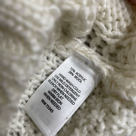 BETWEEN YOU & ME IVORY KNIT SWEATER 28% WOOL Sweater Small - Picture 4 of 8
